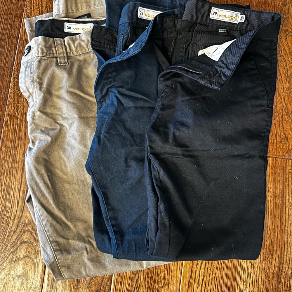 Volcom Men's Black and Tan Pants
